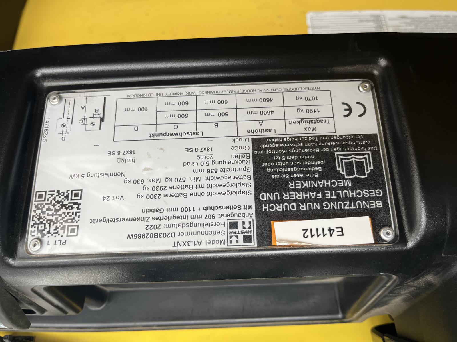 Frontstapler gebraucht: Hyster 3-Rad Elektrostapler A.1.3XNT Hyster A.1.3XNT * 3-Rad Elektrostapler