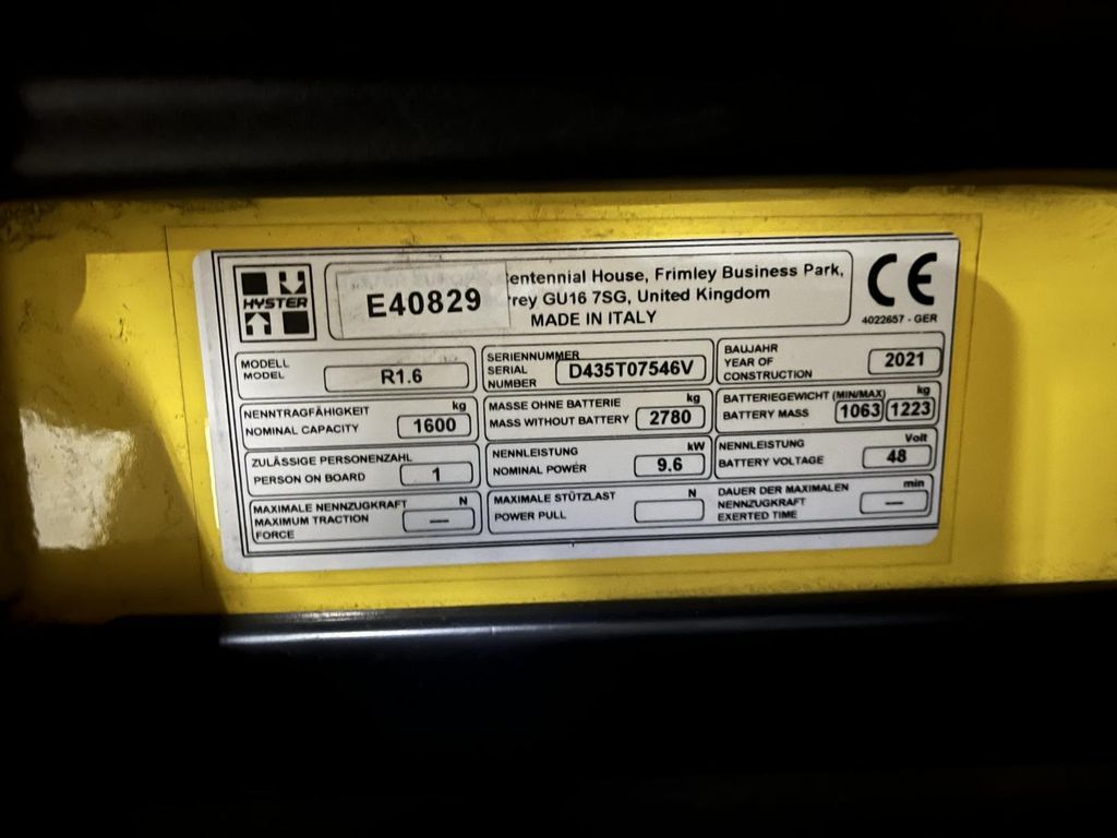 Schubmaststapler gebraucht: Hyster Schubmaststapler R1.6 Hyster R1.6 * Schubmaststapler